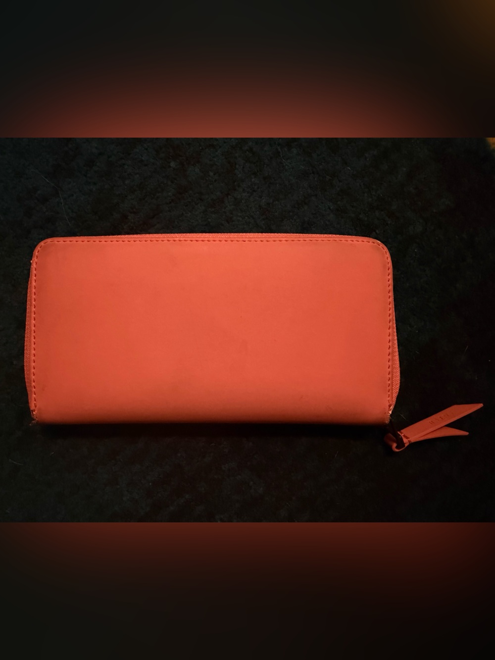 Coral Faux Leather Clutch Wallet
